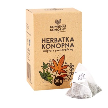 Orzeźwiająca Herbatka na Dobry Początek Dnia – Susz Konopny, Mięta i Pomarańcza – 30 g