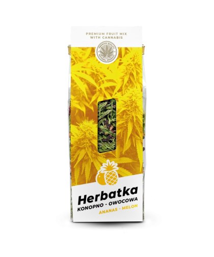 Tropikalna Herbatka Owocowa do Głębokiego Relaksu – Liście Konopi Felina, Ananas i Melon – 45 g