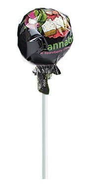 Wykwintny Lizak Dwufazowy z Elastycznym Wnętrzem – Truskawkowy Sernik i Organiczne Konopie – 25 g