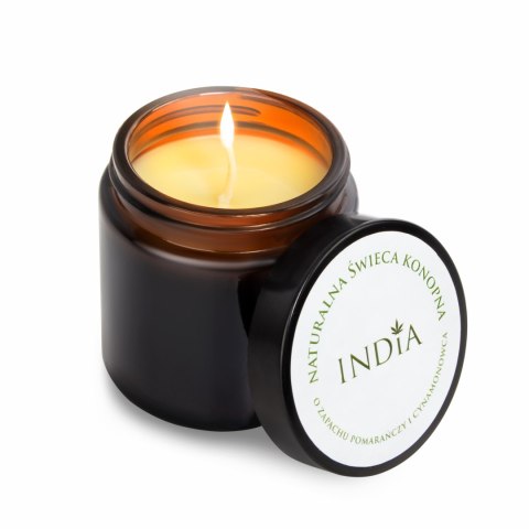 Rozgrzewająca Świeca do Wnętrz i Masażu – Wosk Sojowy, Pomarańcza i Cynamonowiec – 90 g