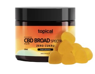 Żelki konopne BROAD SPECTRUM Bez Cukru – Ekstrakt CBD 25 mg (smak cytrynowy) – 30 szt.