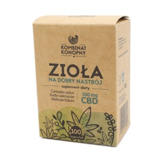 Uspokajające Kapsułki Ziołowe na Dobry Nastrój – Konopie, Melisa i Kozłek Lekarski – 100 kapsułek