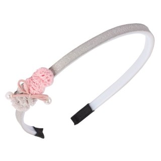 Dziecięca Opaska do Włosów - Szara ze Zdobieniem