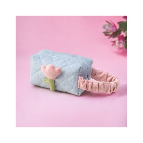 Organizer na Kosmetyki – Niebieski w Tulipany – 20x13 cm