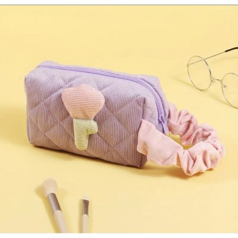 Organizer na Kosmetyki – Fioletowy w Tulipany – 20x13 cm