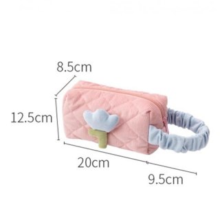 Organizer na Kosmetyki – Różowy w Tulipany – 20x13 cm
