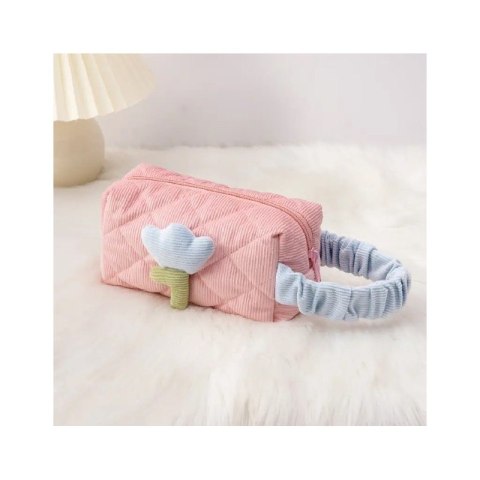 Organizer na Kosmetyki – Różowy w Tulipany – 20x13 cm