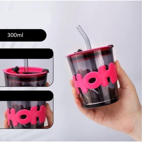 Kubek Szklany ze Słomką – 300 ml