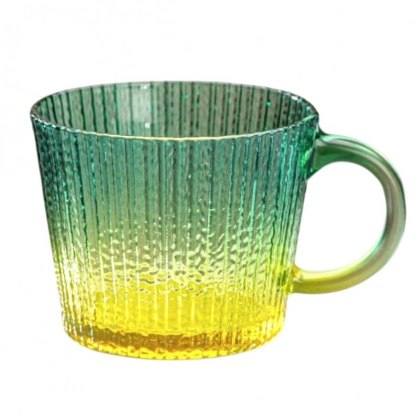 Ryflowana Szklanka Ombre – Butelkowa Zieleń - 380 ml