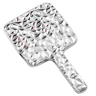Lusterko Kosmetyczne z Rączką XL - Srebrne - 23 cm