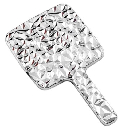 Lusterko Kosmetyczne z Rączką XL - Srebrne - 23 cm