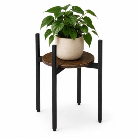 Kwietnik Loftowy - Drewno i Czerń - 41 cm