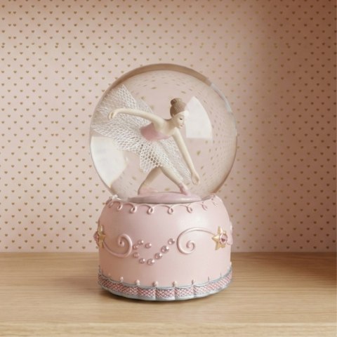 Pozytywka Baletnica w Szklanej Kuli – Różowa – Śr. 8 cm
