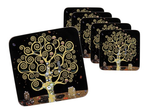 Podkładki Dekoracyjne Korkowe– Drzewo Życia (G. Klimt) – 10 x 10 cm