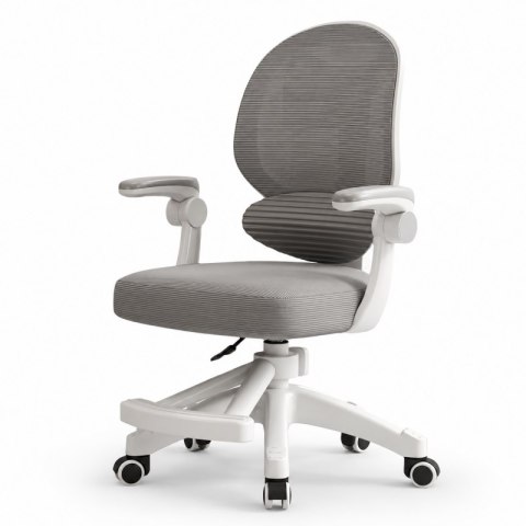 Fotel Obrotowy z Podnóżkiem KIDS GRAY – Biało-Szary