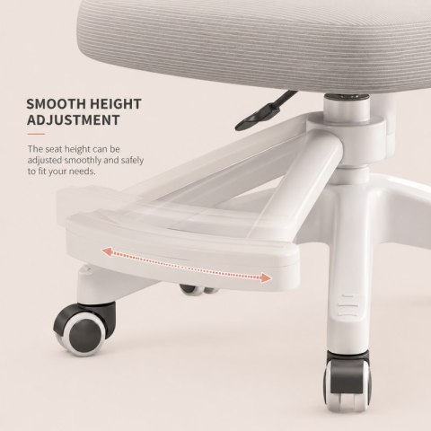 Fotel Obrotowy z Podnóżkiem KIDS GRAY – Biało-Szary