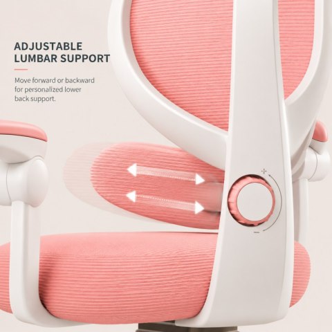 Fotel Obrotowy z Podnóżkiem KIDS LIGHT PINK – Biało-Różowy