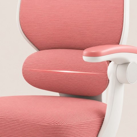 Fotel Obrotowy z Podnóżkiem KIDS LIGHT PINK – Biało-Różowy