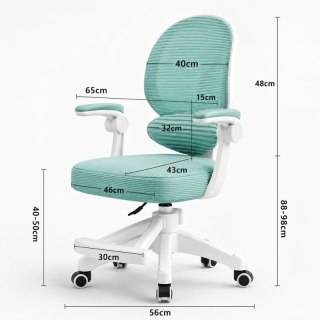 Fotel Obrotowy z Podnóżkiem KIDS MINT – Biało-Miętowy