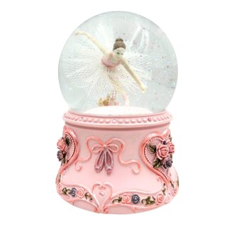 Pozytywka w Szklanej Kuli Tańcząca Baletnica – Różowa – Wys. 15 cm