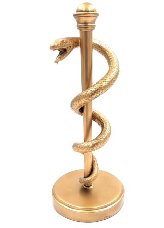 Rzeźba Dekoracyjna Laska Eskulapa – Symbol Medycyny - 30 cm