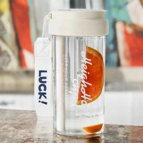Butelka na Wodę - z Koszyczkiem i Słomką 600 ml