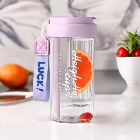 Butelka na wodę - z koszyczkiem i słomką 600 ml