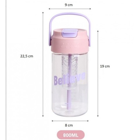 Butelka na Wodę dla Dzieci - z Koszyczkiem i Słomką 800 ml