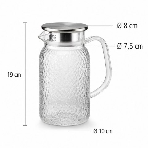 Dzbanek ze Szkła Borokrzemowego z Pokrywką i Sitkiem – 1000 ml