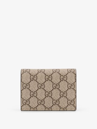 Portfel GUCCI GG Supreme - Brązowy - 11 x 8 cm