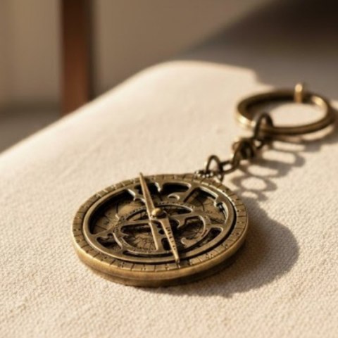 Brelok Mosiężny – Miniatura Astrolabium – Średnica 4,5 cm