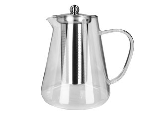 Dzbanek Szklany z Metalowym Sitkiem i Pokrywą – 1300 ml