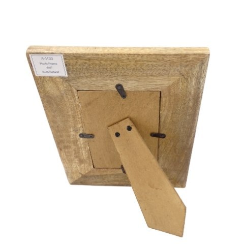 Ramka na Zdjęcia z Drewna Mangowego – Motyw Koniczyny Marokańskiej – Format 10x15 cm