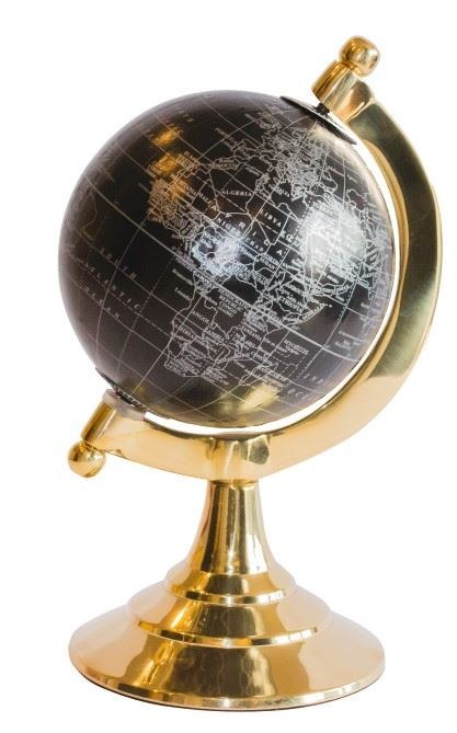 Globus Dekoracyjny (Awangarda) – Mosiądz i Czerń – 20 cm