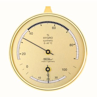 Precyzyjny Higrometr z Termometrem Ściennym – Oprawa Mosiężna – 8,7 cm