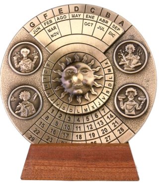 Renesansowy Kalendarz Wieczysty w Eleganckim Pudełku – Średnica 9 cm