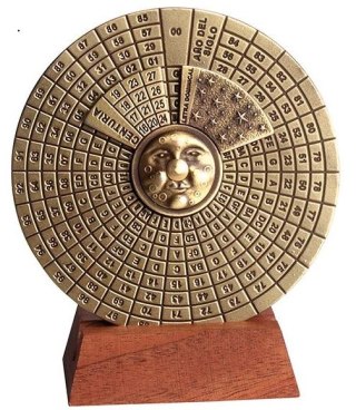 Renesansowy Kalendarz Wieczysty w Eleganckim Pudełku – Średnica 9 cm