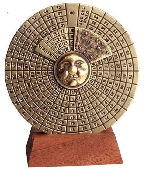 Renesansowy Kalendarz Wieczysty w Eleganckim Pudełku – Średnica 9 cm