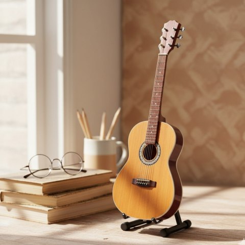 Miniaturowa Gitara z Drewna Mahoniowego – Motyw Klasyczna Elegancja – Skala 1:4