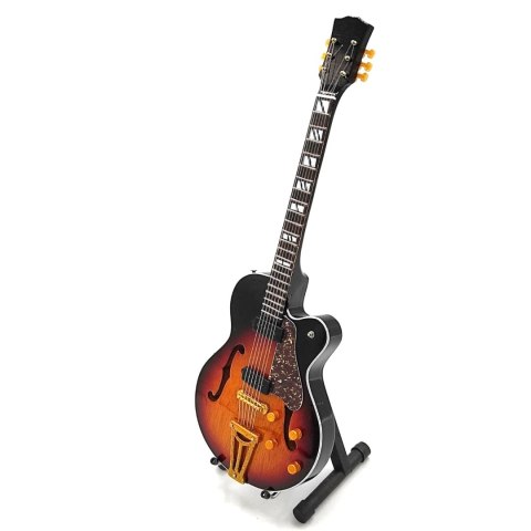 Miniaturowa Gitara z Drewna Mahoniowego – Motyw Ikona Rock’n’Rolla – Skala 1:4
