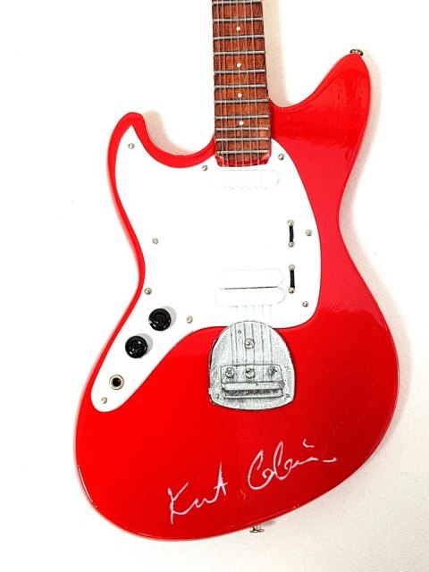 Miniaturowa Gitara z Drewna Mahoniowego – Motyw Grunge – Skala 1:4