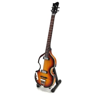 Miniaturowa Gitara Basowa z Drewna Mahoniowego – Motyw Brytyjski Pop-Rock – Skala 1:4