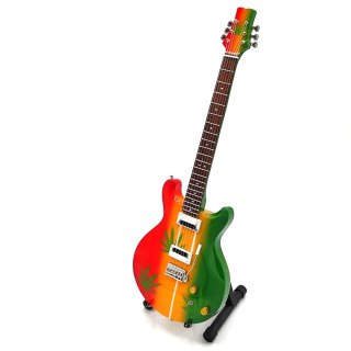 Miniaturowa Gitara z Drewna Mahoniowego – Motyw Reggae i Karaibskich Rytmów – Skala 1:4