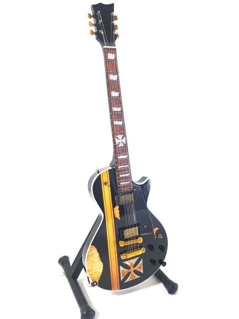 Miniaturowa Gitara z Drewna Mahoniowego – Motyw Żelazny Krzyż i Thrash Metal – Skala 1:4