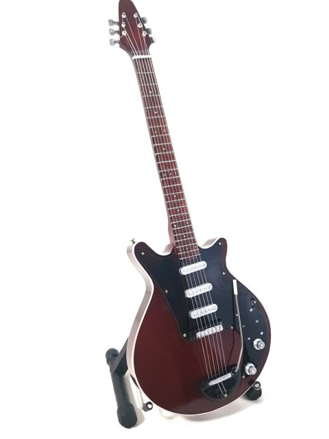 Miniaturowa Gitara z Drewna Mahoniowego – Motyw Stadionowa Magia – Skala 1:4