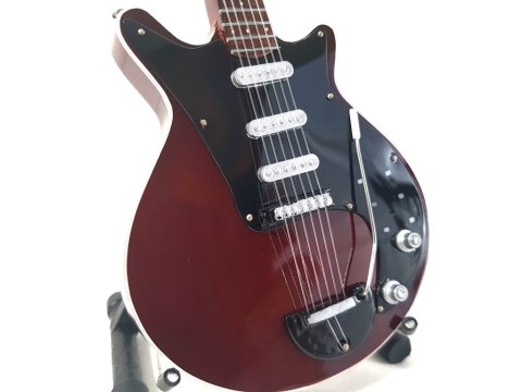 Miniaturowa Gitara z Drewna Mahoniowego – Motyw Stadionowa Magia – Skala 1:4