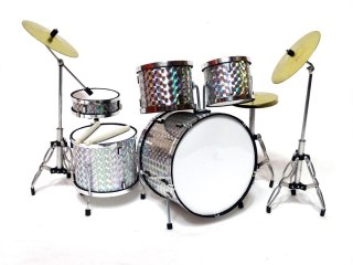 Miniaturowa Perkusja – Motyw Srebrny Chrom – Skala 1:5