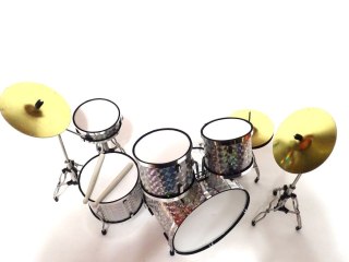 Miniaturowa Perkusja – Motyw Srebrny Chrom – Skala 1:5