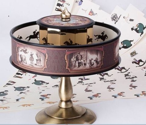 Praksinoskop – XIX-wieczny Bęben Animacyjny – Wys. 22,5 cm