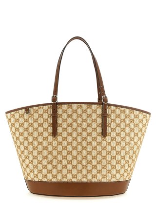 Torba GUCCI - Large Woven Shopping Bag - Brązowa